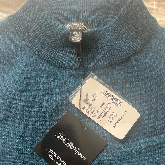 MOVING sale! Saks Fifth Ave 100% cashmere mock neck sweater - Picture 6 of 7